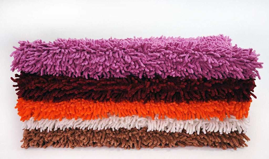 Tache Solid Brown Camel 100% Cotton Chenille Runner, Doormats, All Area Rug