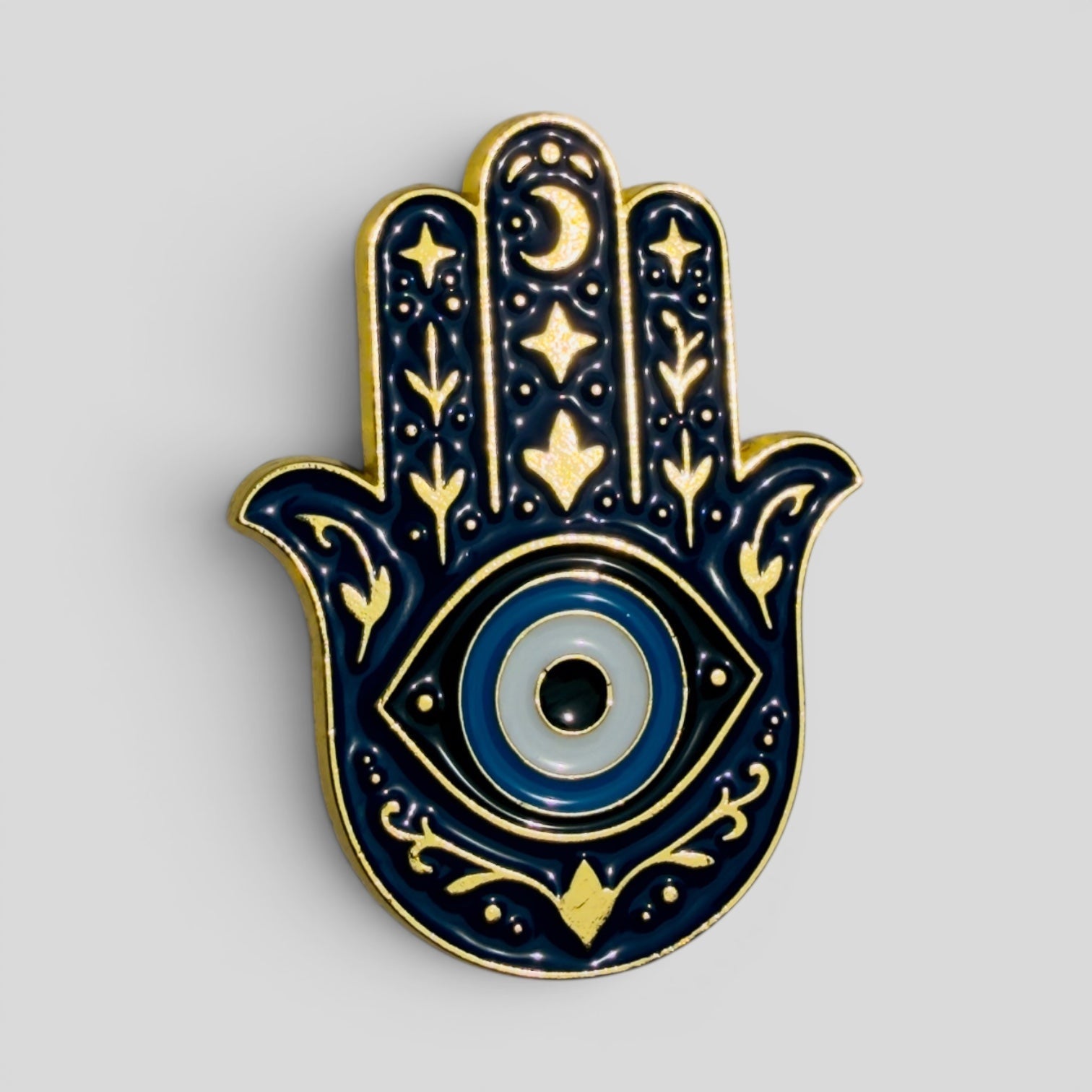 Hamsa Hand Evil Eye Enamel Pin