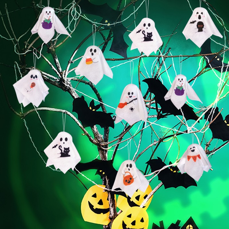Halloween Props Haunted House Bar KTV Ghost Hanging Ghost Small Hand Puppet Hanging Ghost Color Hanging Ghost Decoration Props