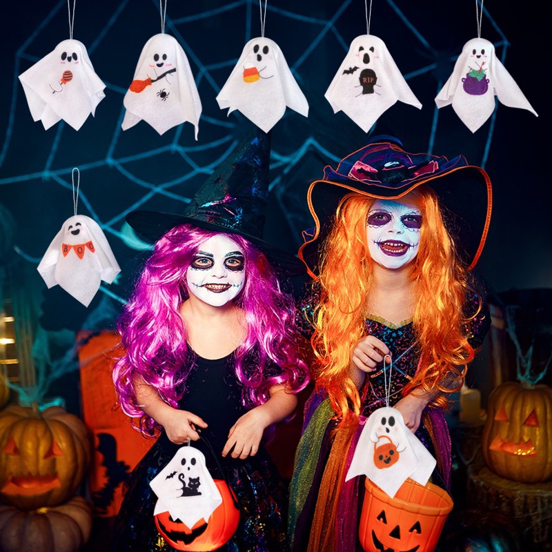 Halloween Props Haunted House Bar KTV Ghost Hanging Ghost Small Hand Puppet Hanging Ghost Color Hanging Ghost Decoration Props