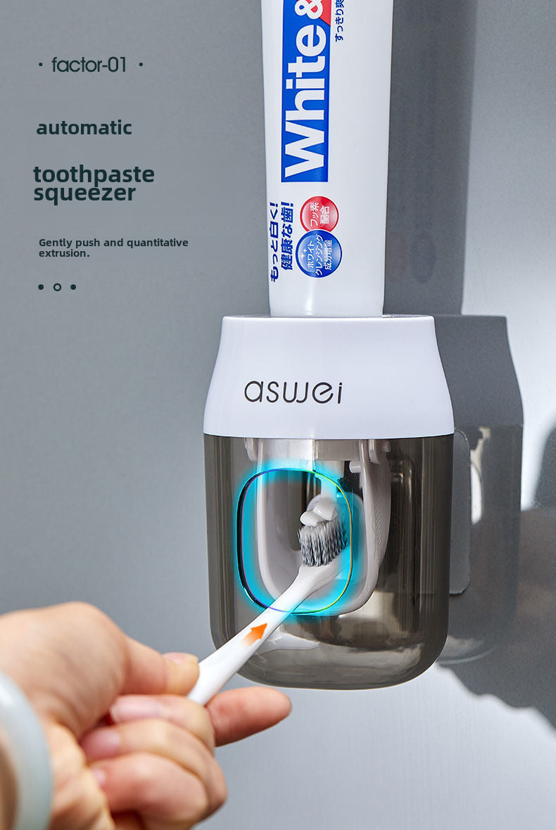 Toothpaste Squeeze Artifact Full-automatic Squeezer Storage Rack Wall-mounted Lazy Toothbrush Holder Non-perforated Children's Rack