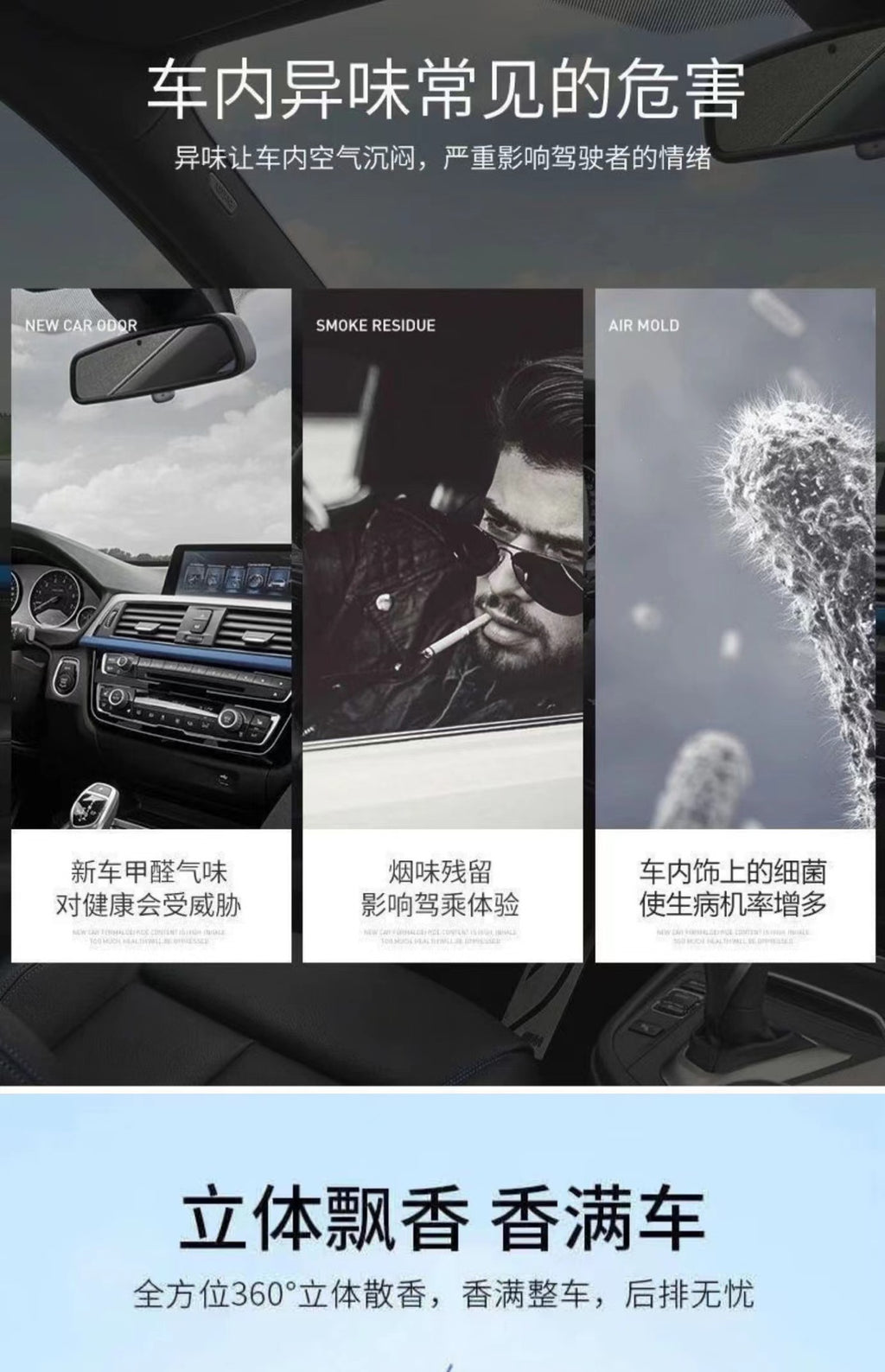 Solar Double Ring Suspended Rotating Aromatherapy Gradient Car Perfume Holder Long-Lasting Light Fragrance Car Interior Decoration Ornaments