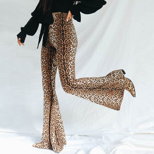 2025 cross-border autumn and winter new women's clothing Amazon European and American fashion leopard print long sleeve sexy slim dress