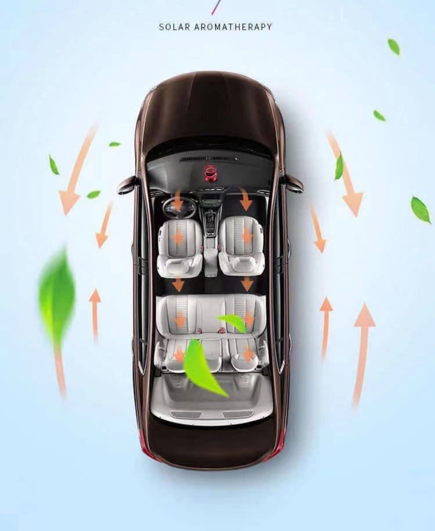 Solar Double Ring Suspended Rotating Aromatherapy Gradient Car Perfume Holder Long-Lasting Light Fragrance Car Interior Decoration Ornaments