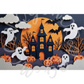 MOON.QG Black Halloween Decor Photo Background Castle Bare Trees Ghost Backdrop Photocall Party Photography Shooting Birthday