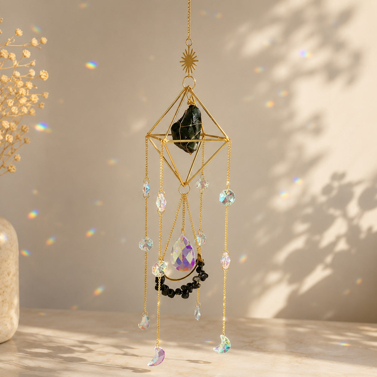 Celestial Obsidian Sun Catcher