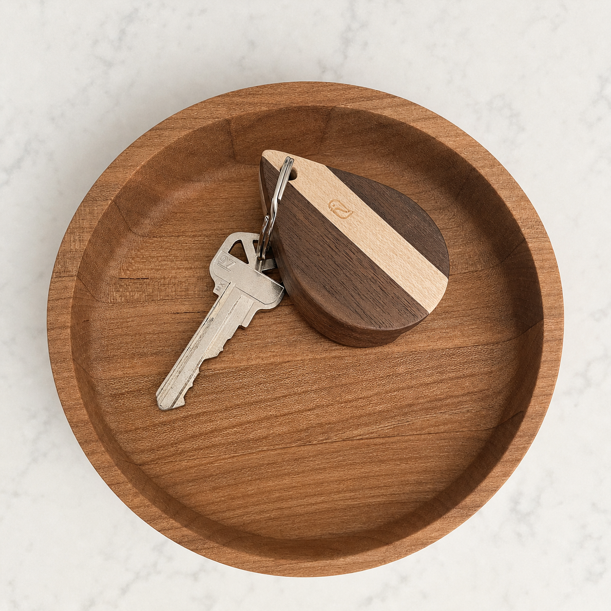 Magnetic Wooden AirTag Keychain-4