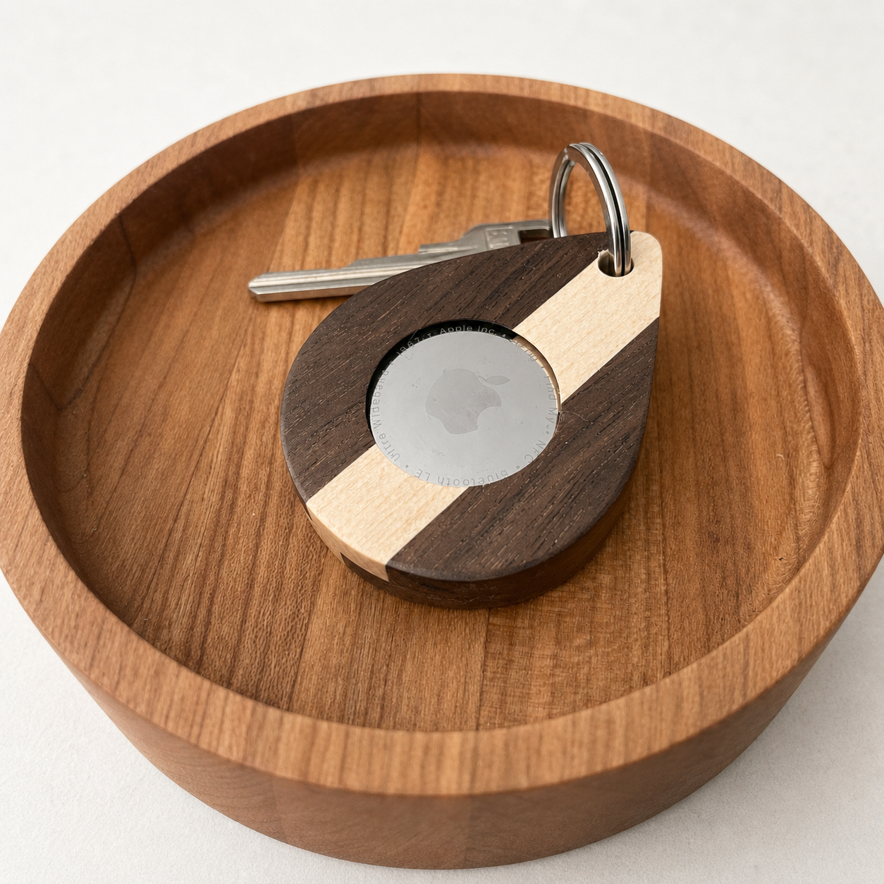 Magnetic Wooden AirTag Keychain-0