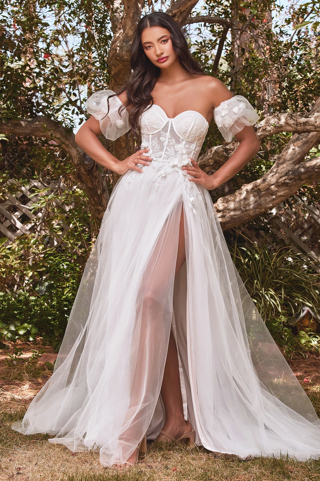 Strapless Floral Ball Gown Bridal