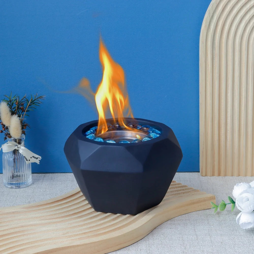 6"x4" Portable Cement Tabletop Fireplace-3