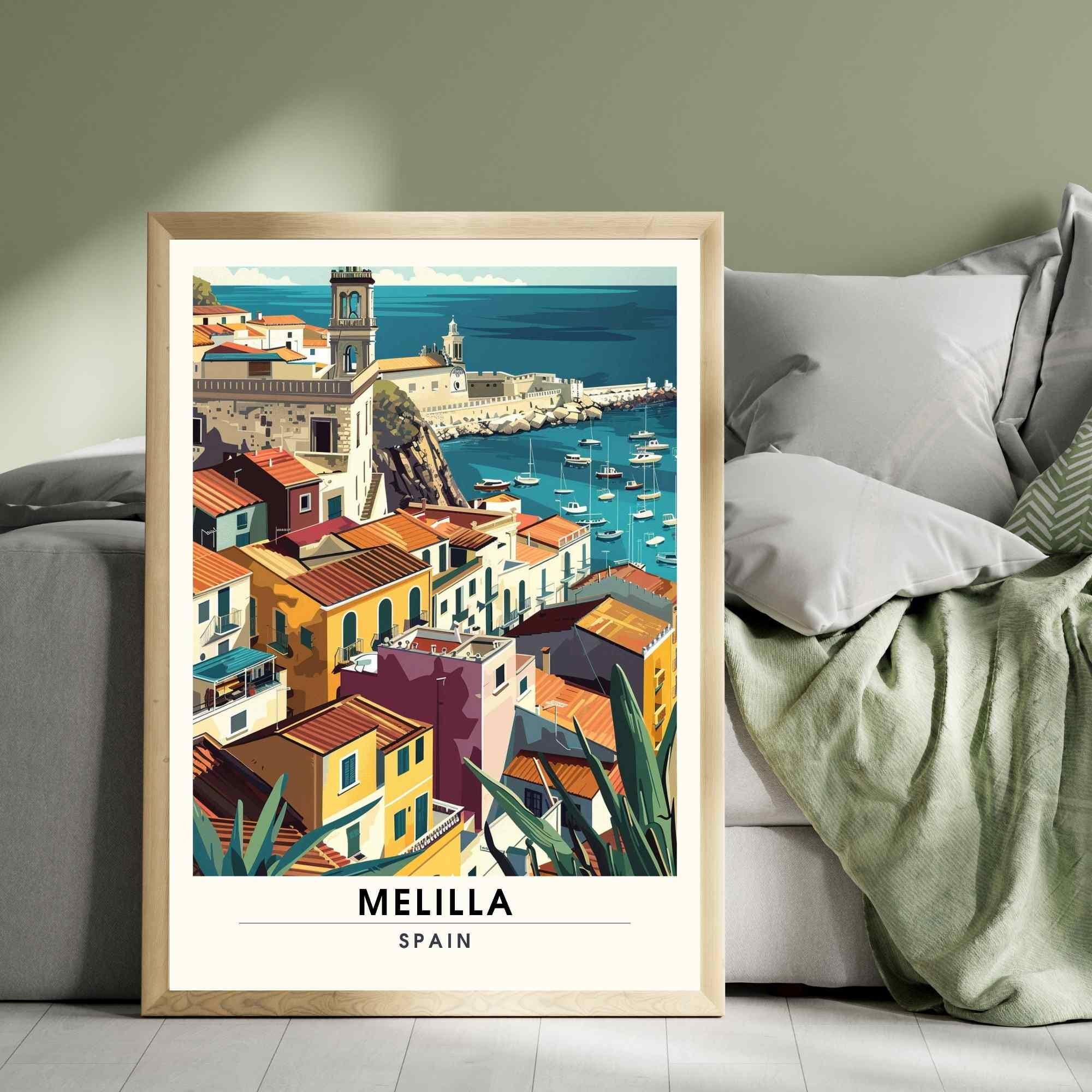 Affiche Melilla, Espagne | Affiche e voyage Melilla | Melilla vue de ciel-1
