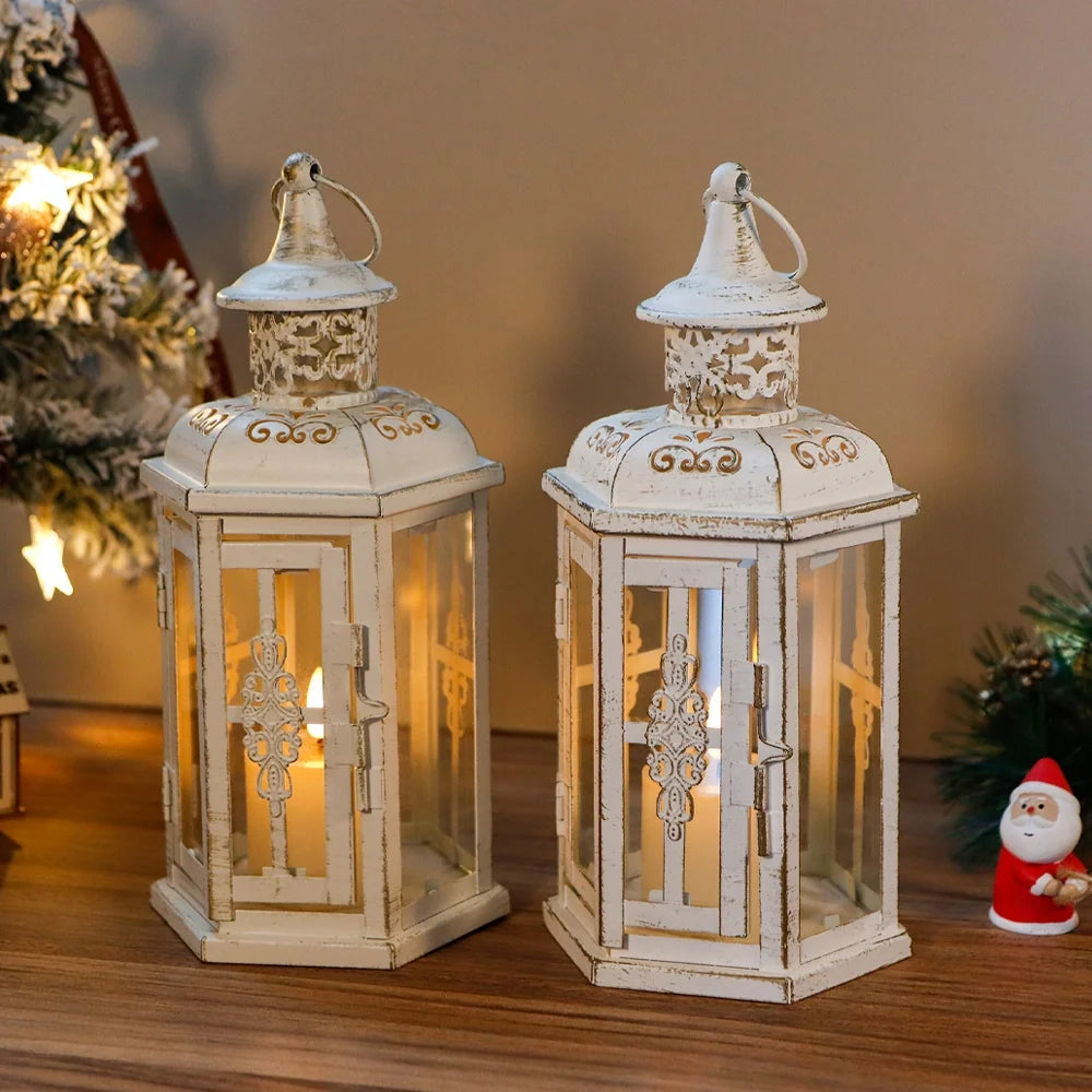 10 inch High Vintage Style Hanging Lantern（Set of 2 ）-2