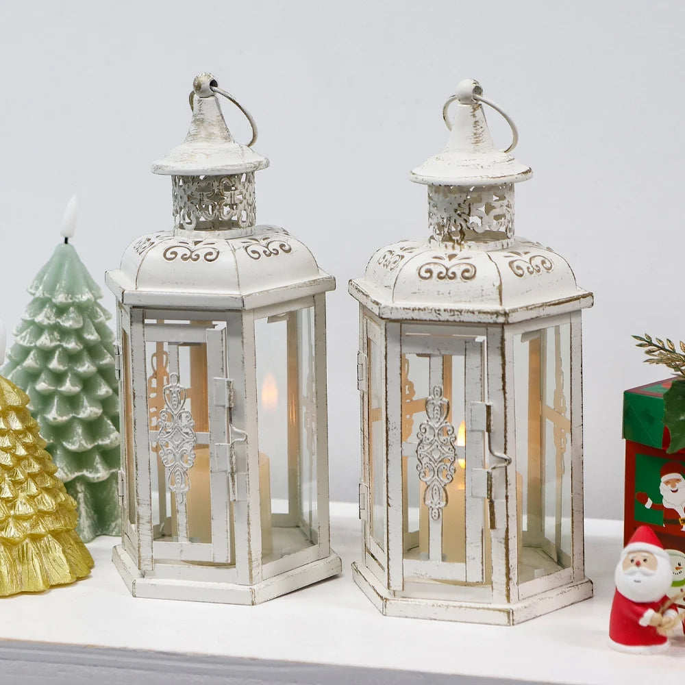 10 inch High Vintage Style Hanging Lantern（Set of 2 ）-3